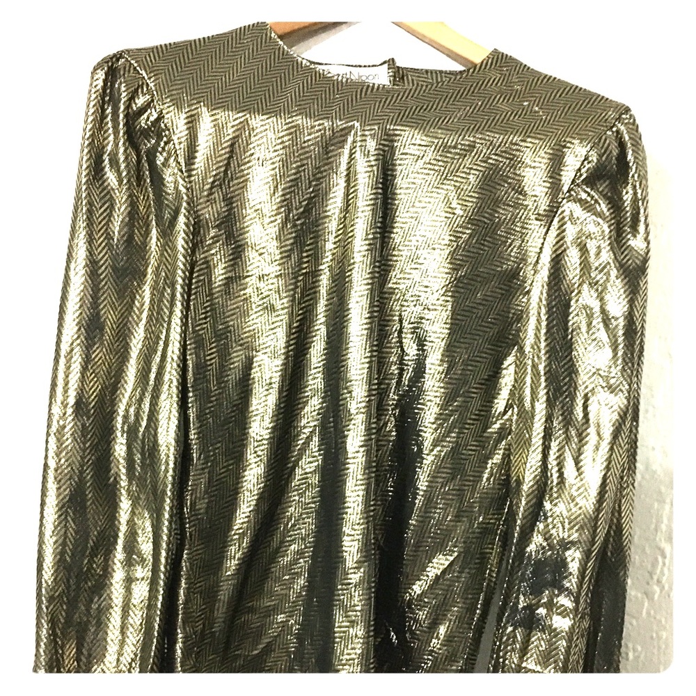 Vintage metallic Gold Lame top button‎ up back size 10 - Picture 5 of 8